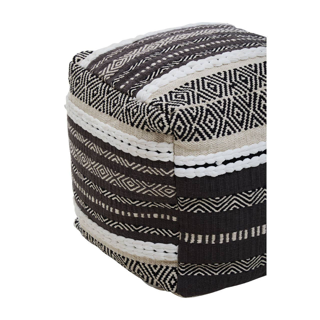 Sefina Grey And White Pouffe Studio 55