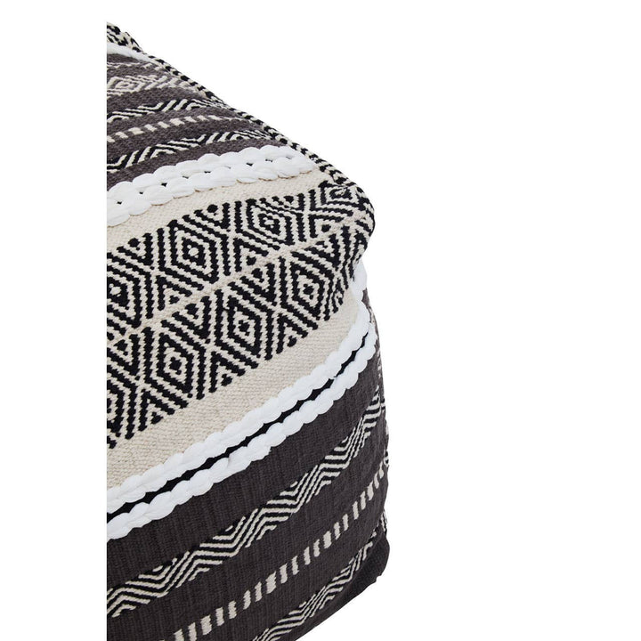 Sefina Grey And White Pouffe Studio 55