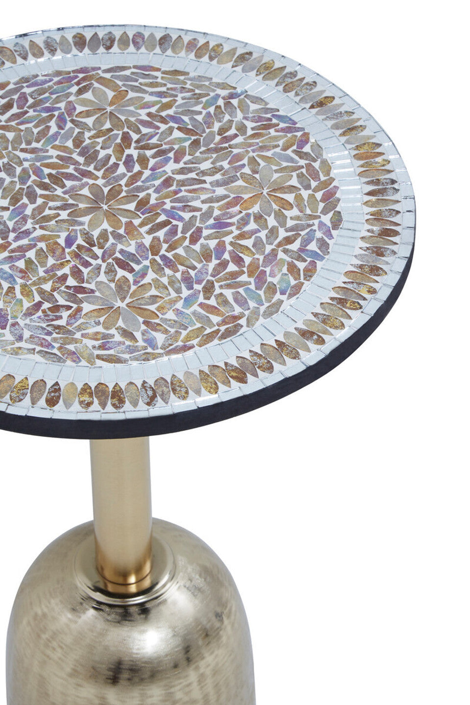 Inventro Mosaic Top Gold Base Side Table Studio 55