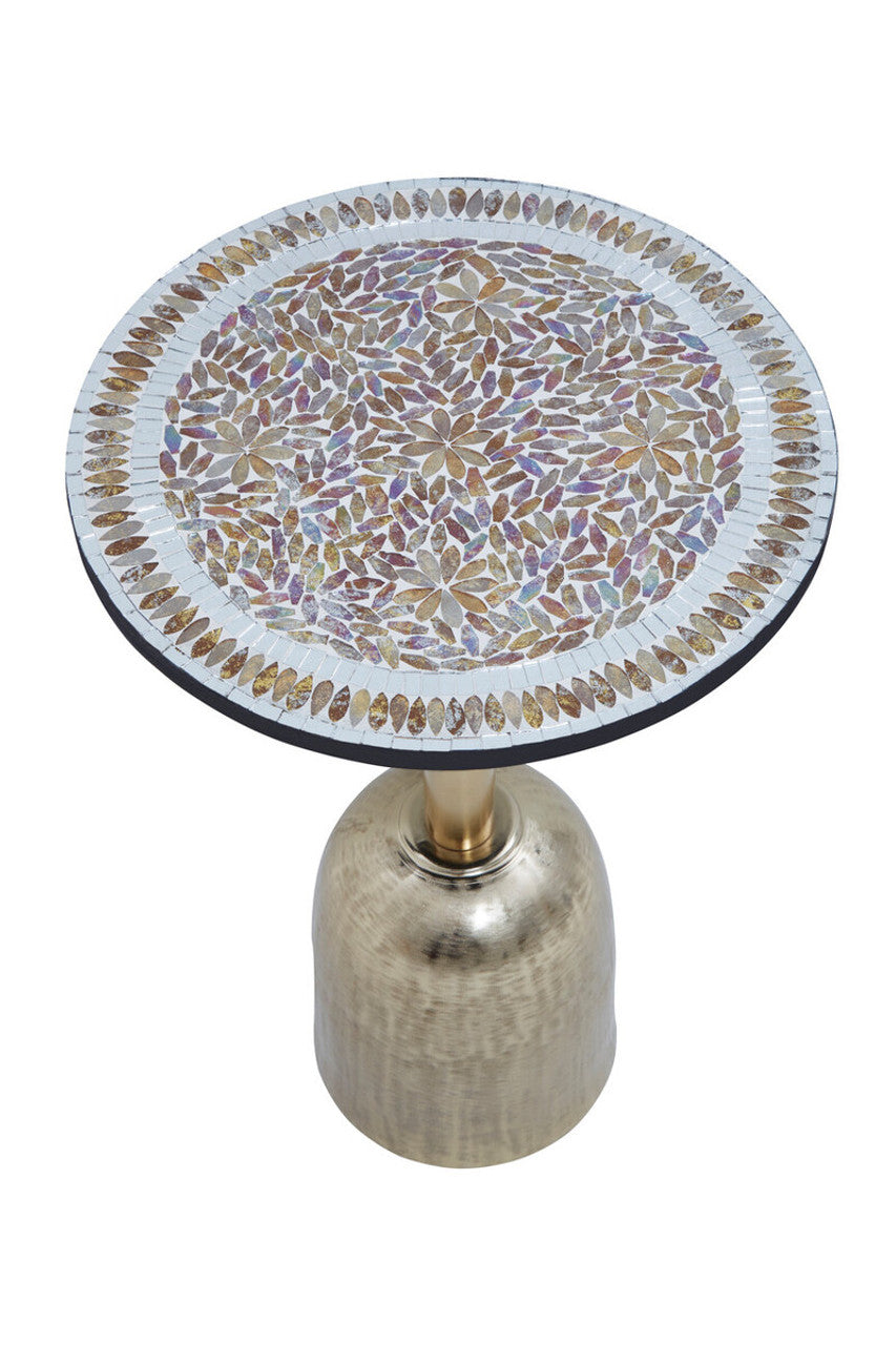 Inventro Mosaic Top Gold Base Side Table Studio 55