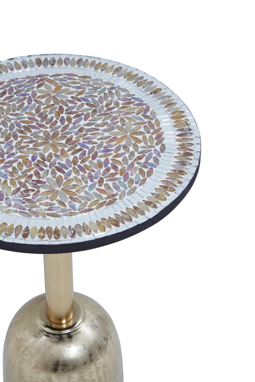 Inventro Mosaic Top Gold Base Side Table Studio 55