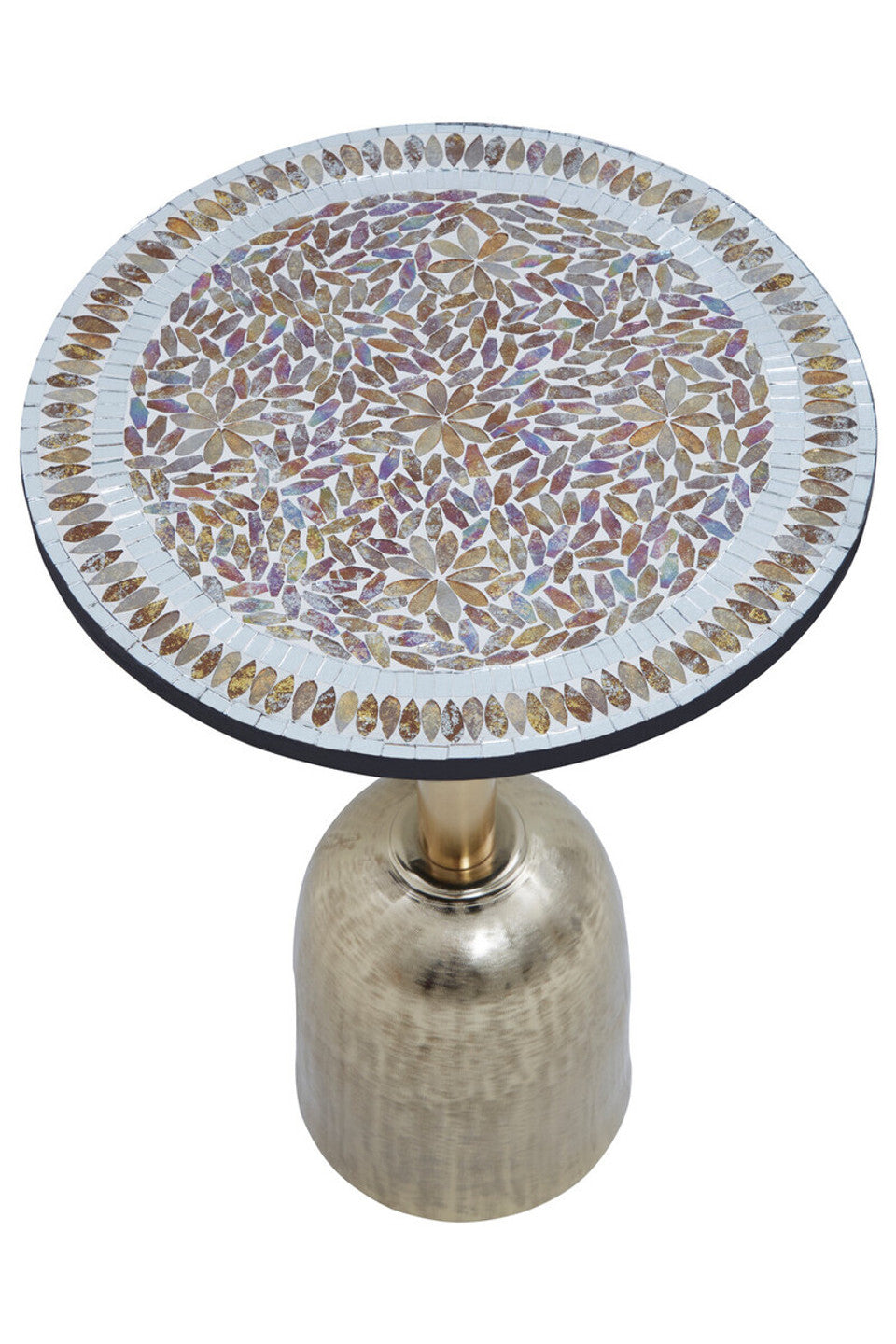 Inventro Mosaic Top Gold Base Side Table Studio 55