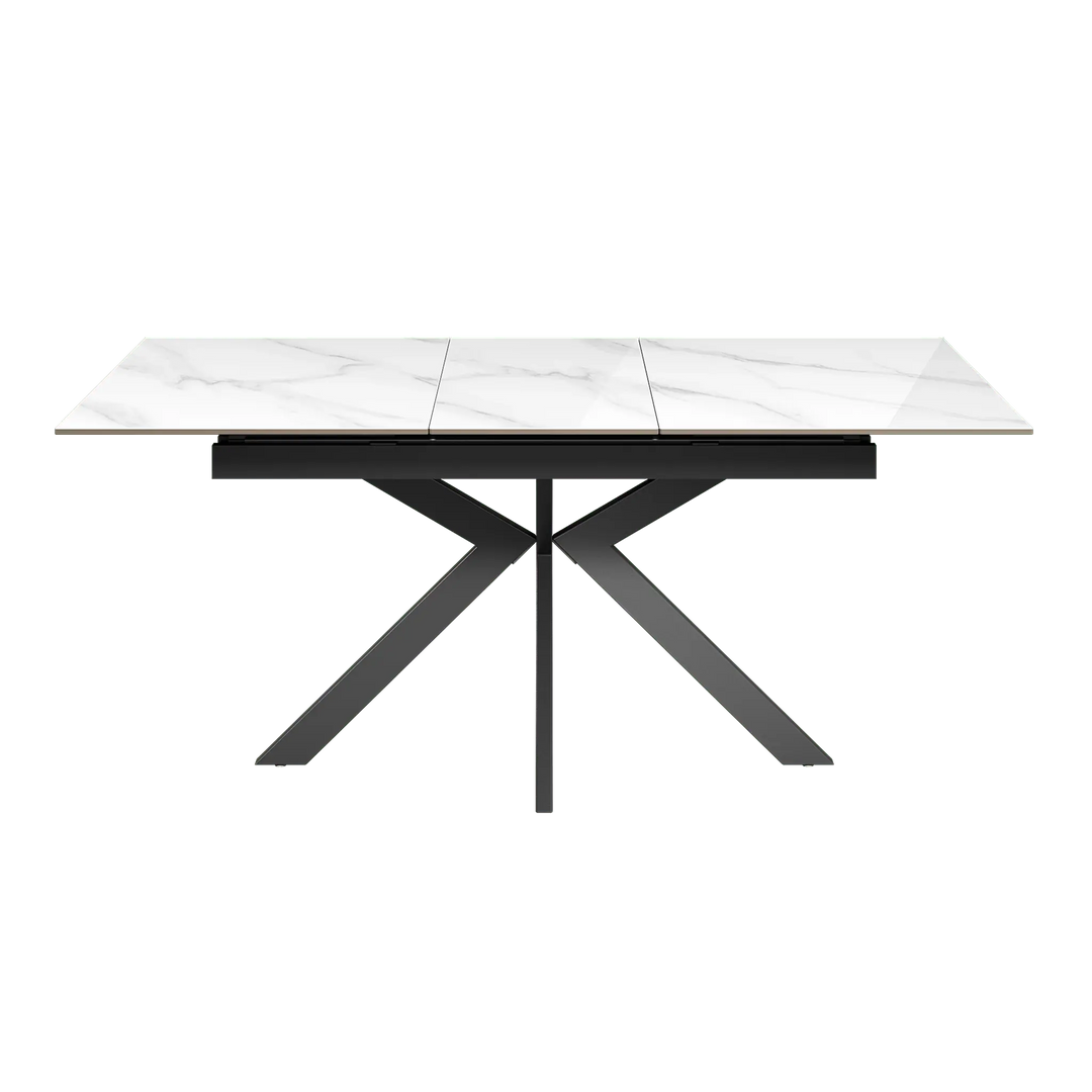 Armino 130-170cm Gloss White Ceramic Extending Dining Table Torelli