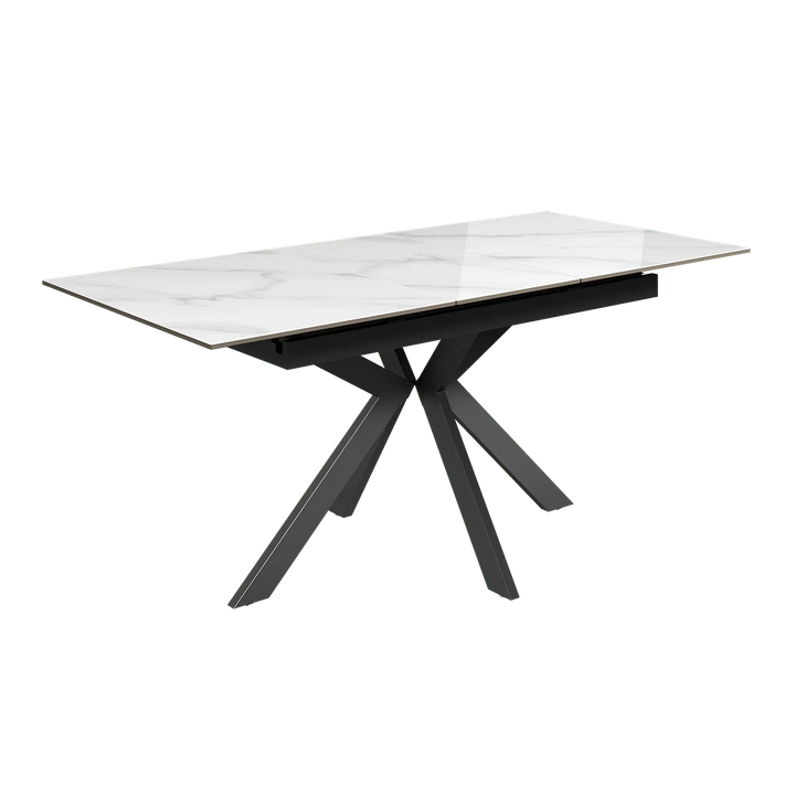 Armino 130-170cm Gloss White Ceramic Extending Dining Table Torelli