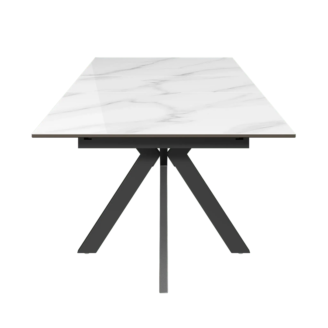 Armino 130-170cm Gloss White Ceramic Extending Dining Table Torelli
