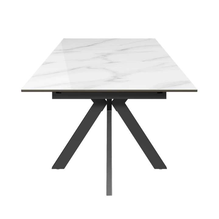 Armino 130-170cm Gloss White Ceramic Extending Dining Table Torelli