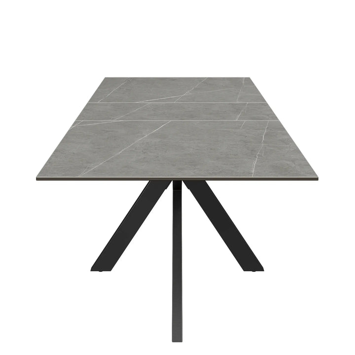 Armino 160-200cm Matte Grey Ceramic Extending Dining Table Torelli