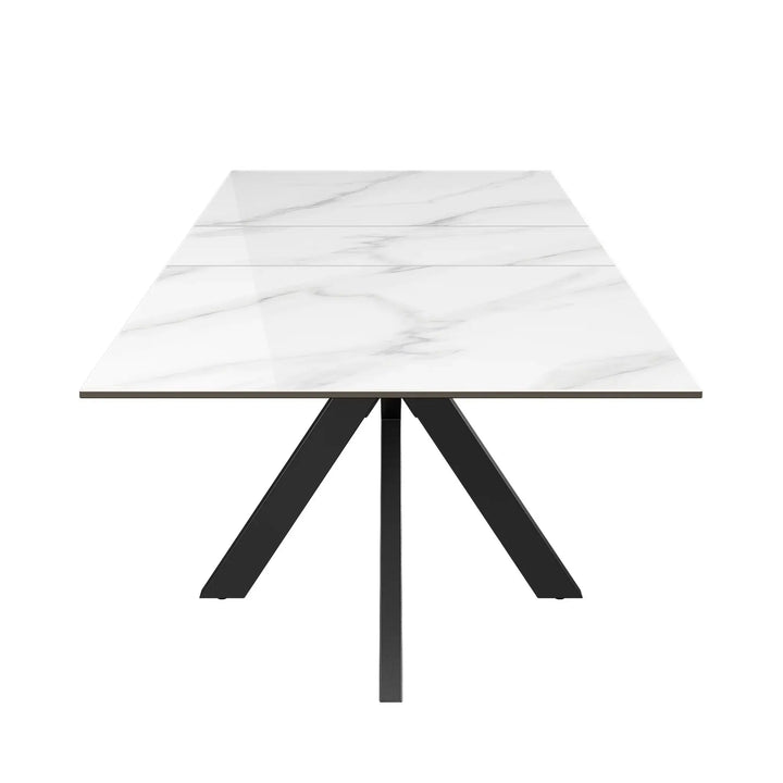 Armino 160-200cm Gloss White Ceramic Extending Dining Table Torelli