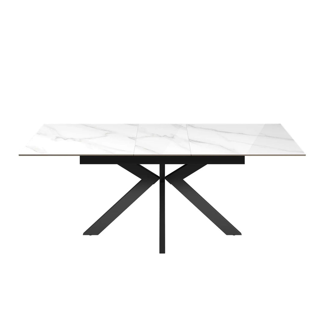 Armino 160-200cm Gloss White Ceramic Extending Dining Table Torelli