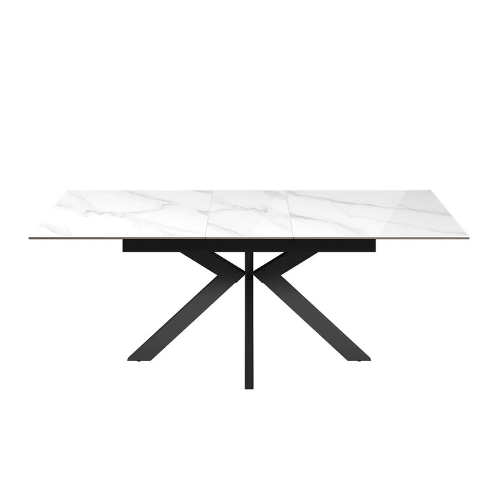 Armino 160-200cm Gloss White Ceramic Extending Dining Table Torelli