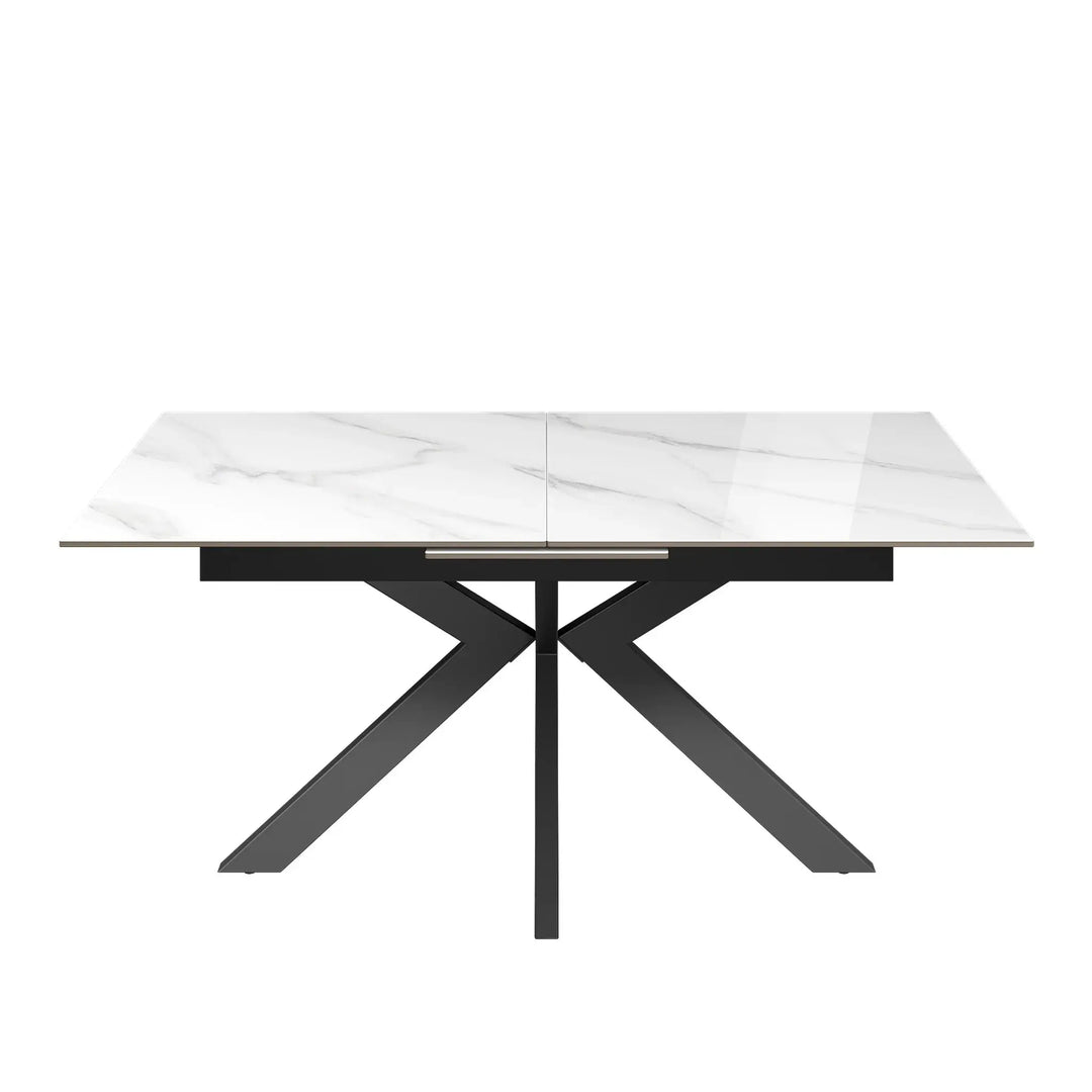 Armino 160-200cm Gloss White Ceramic Extending Dining Table Torelli