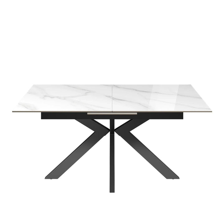 Armino 160-200cm Gloss White Ceramic Extending Dining Table Torelli