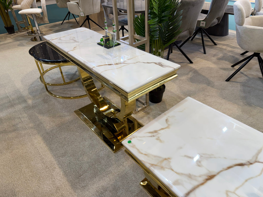 Arlington White and Gold Dining Table 160cm