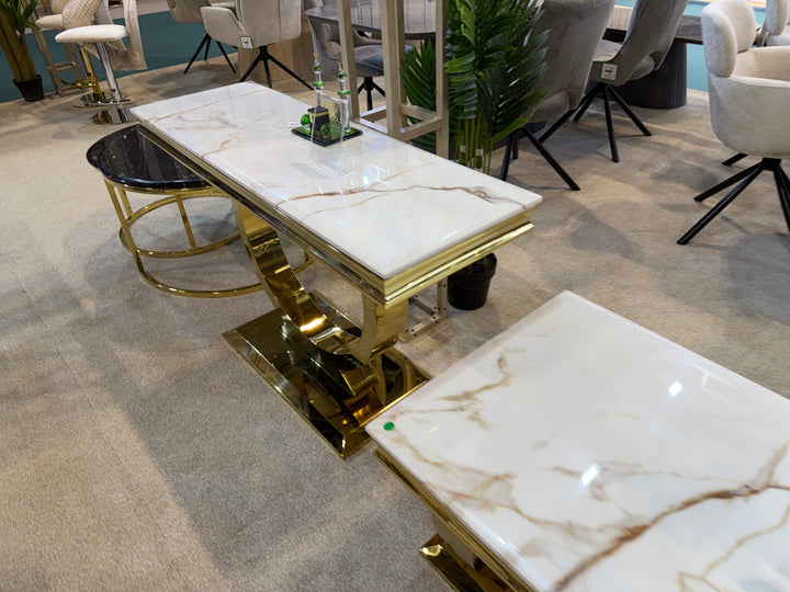 Arlington White and Gold Dining Table 160cm