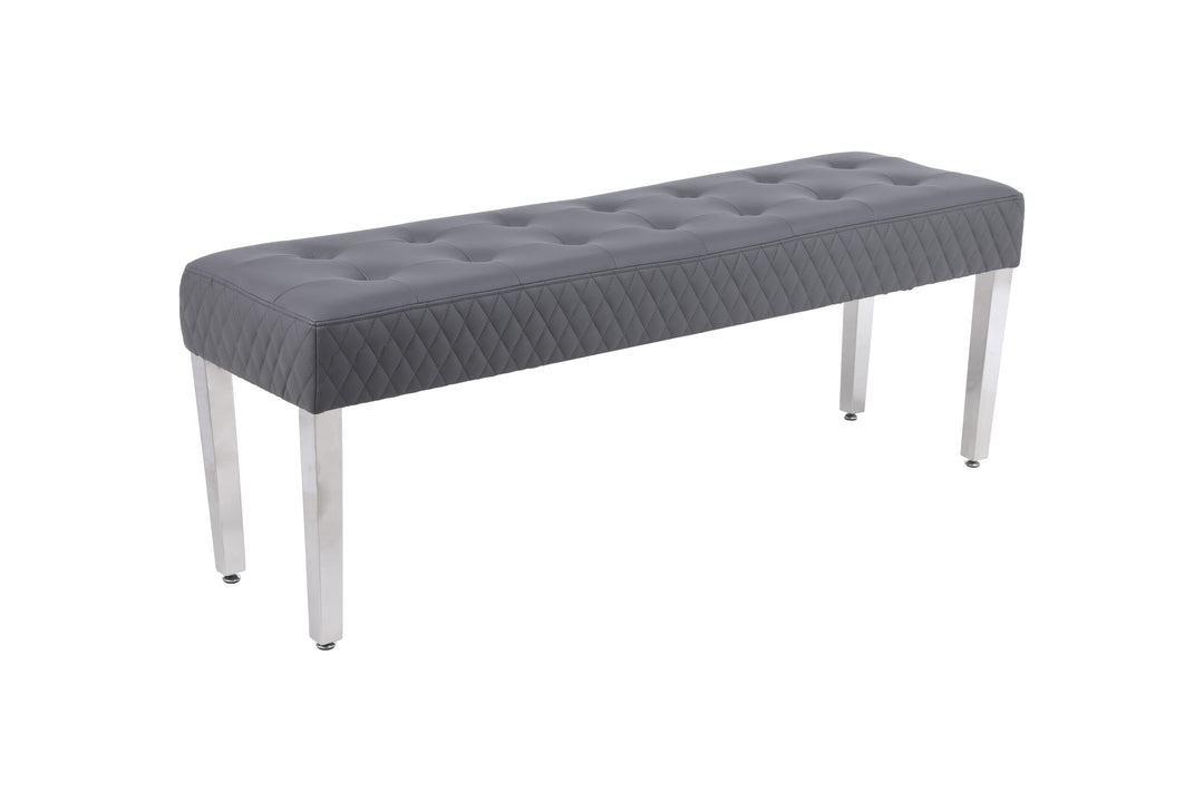 Marlowe Hudson PU Bench in Grey