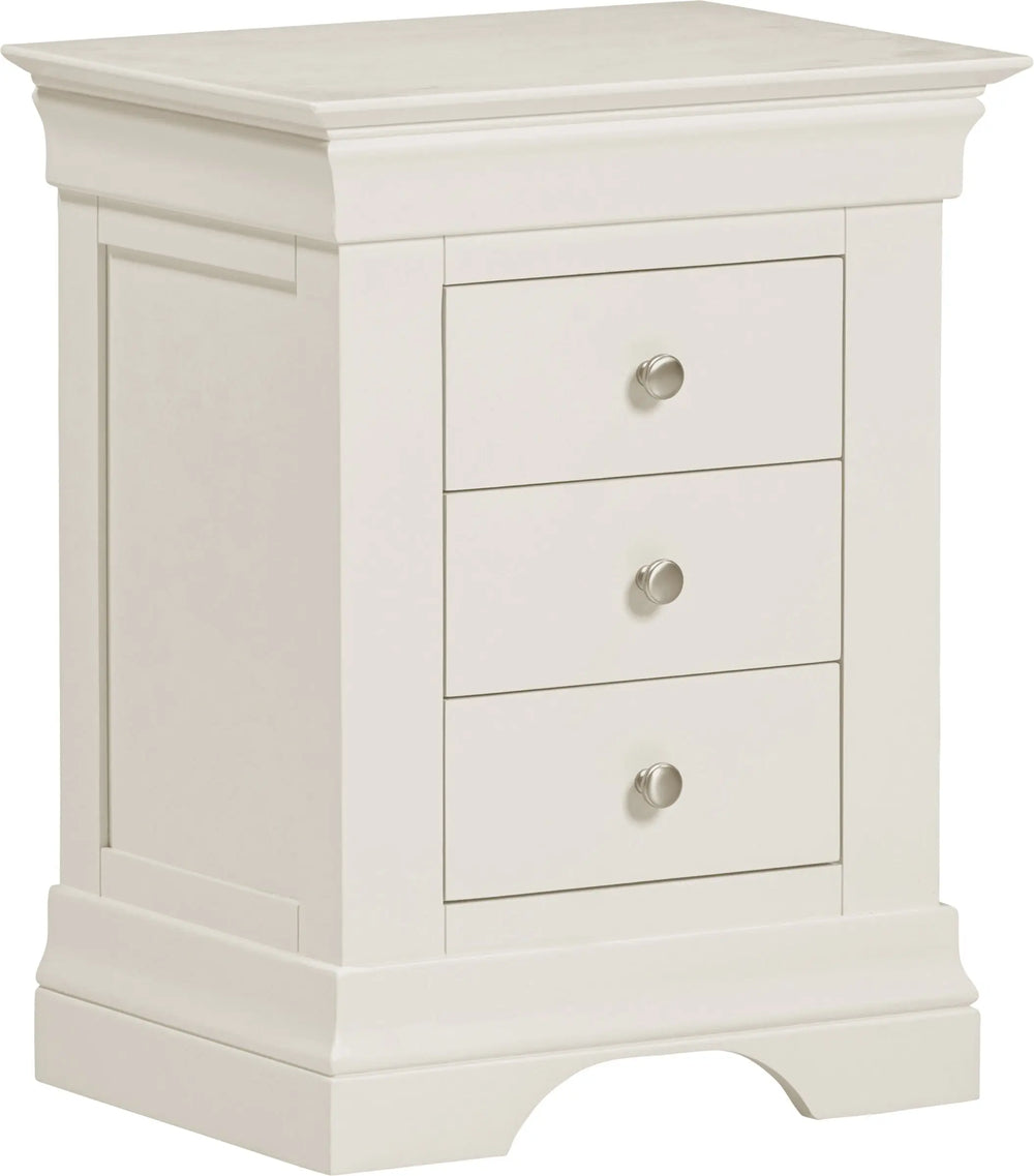 Bordova 3 Drawer Bedside in Ivory Seconique Furniture