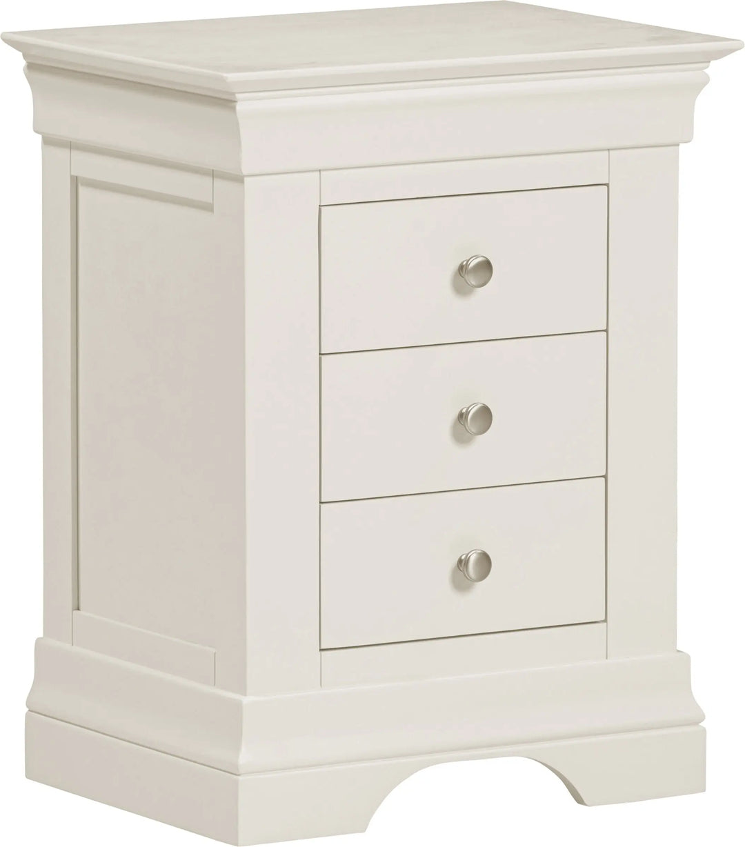 Bordova 3 Drawer Bedside in Ivory Seconique Furniture
