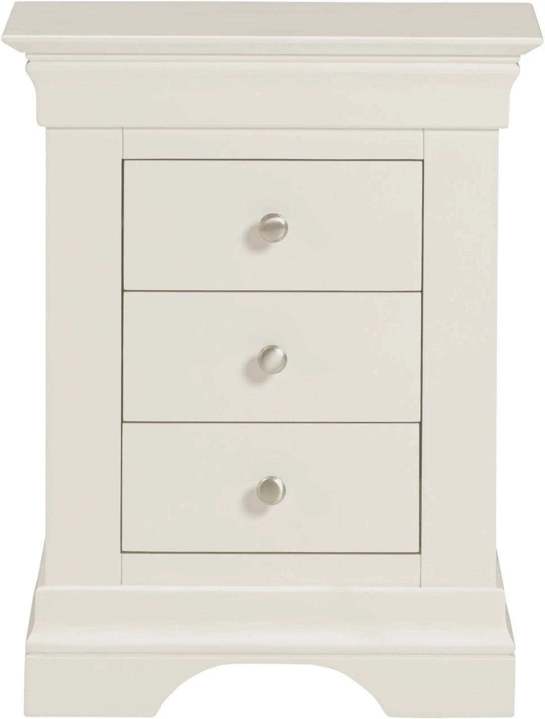 Bordova 3 Drawer Bedside in Ivory Seconique Furniture