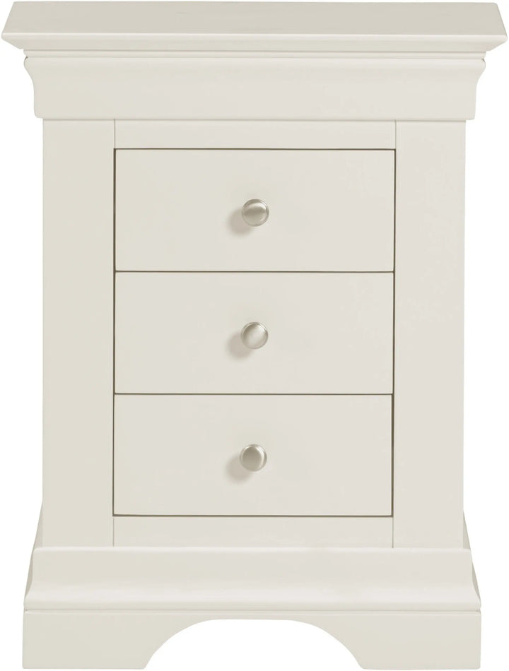 Bordova 3 Drawer Bedside in Ivory Seconique Furniture