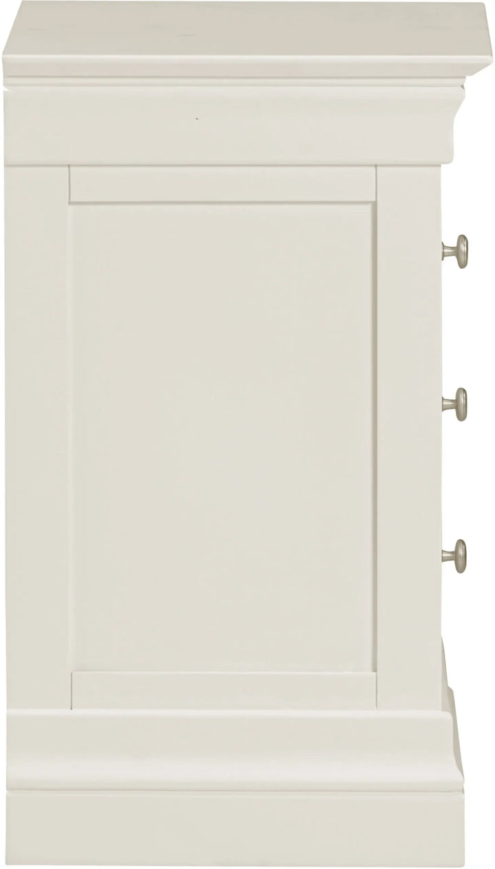 Bordova 3 Drawer Bedside in Ivory Seconique Furniture