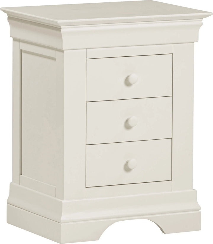 Bordova 3 Drawer Bedside in Ivory Seconique Furniture