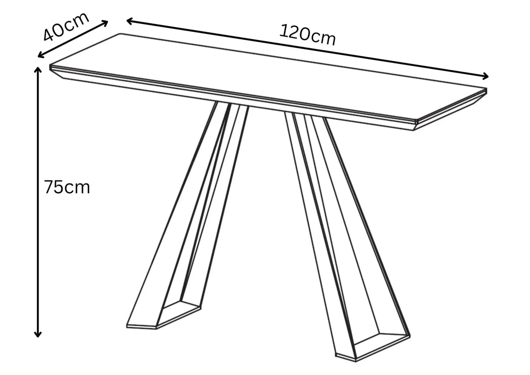 Lunara Grey Gloss Ceramic Console Table Torelli