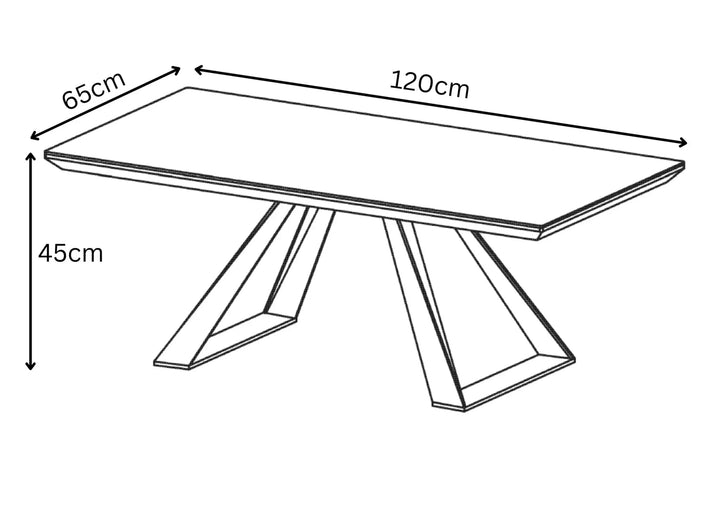Lunara Grey Gloss Ceramic Coffee Table Torelli