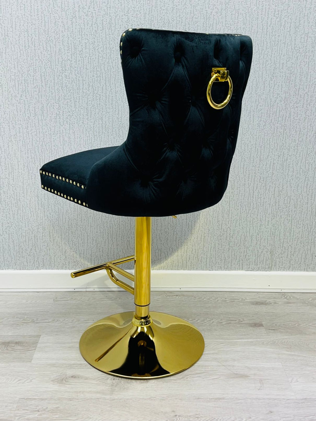 Verona Black Ring Knocker Breakfast Stool
