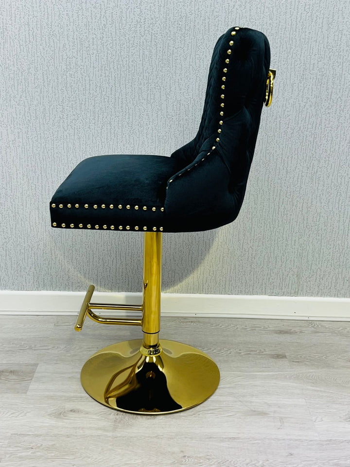 Verona Black Ring Knocker Breakfast Stool
