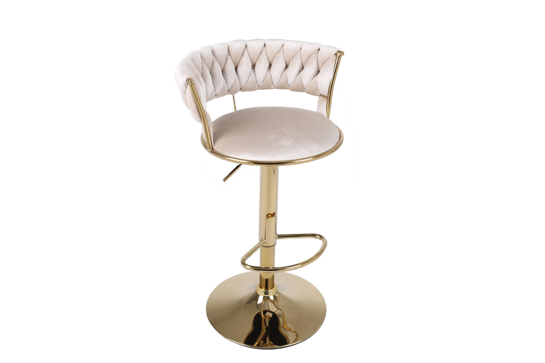 Caspian Cream & Gold Bar Stool