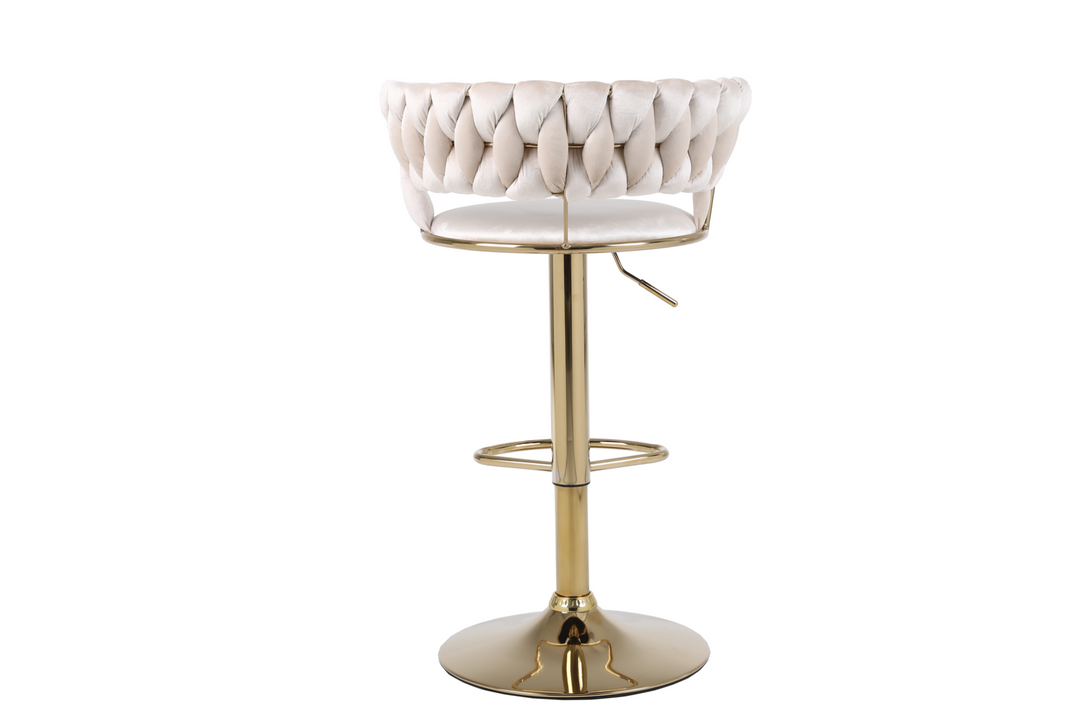 Caspian Cream & Gold Bar Stool