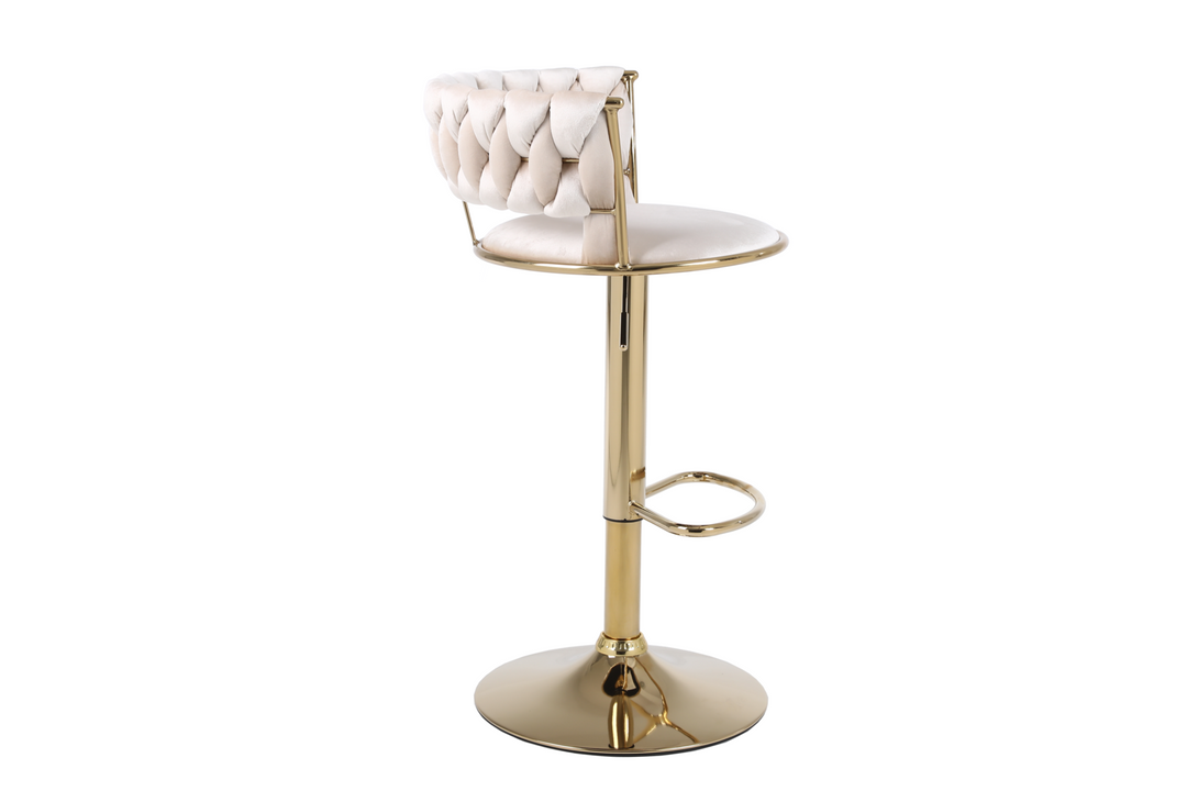 Caspian Cream & Gold Bar Stool