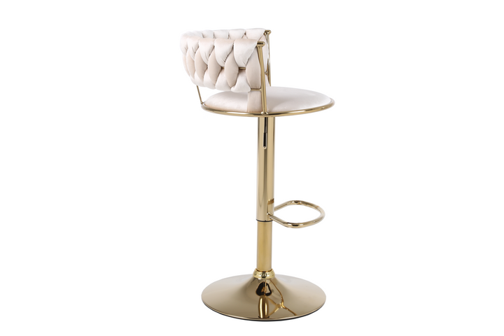 Caspian Cream & Gold Bar Stool