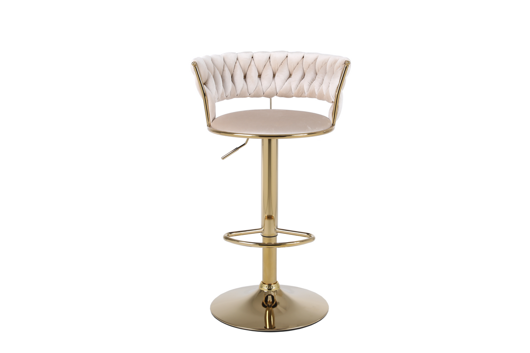 Caspian Cream & Gold Bar Stool