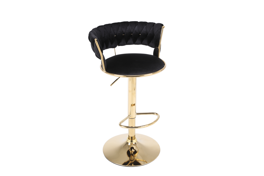 Caspian Black & Gold Bar Stool