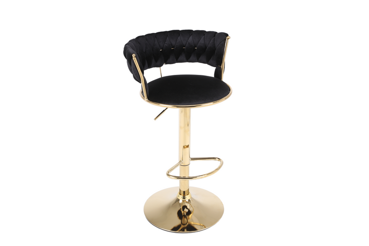 Caspian Black & Gold Bar Stool