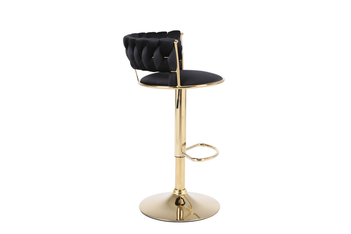 Caspian Black & Gold Bar Stool