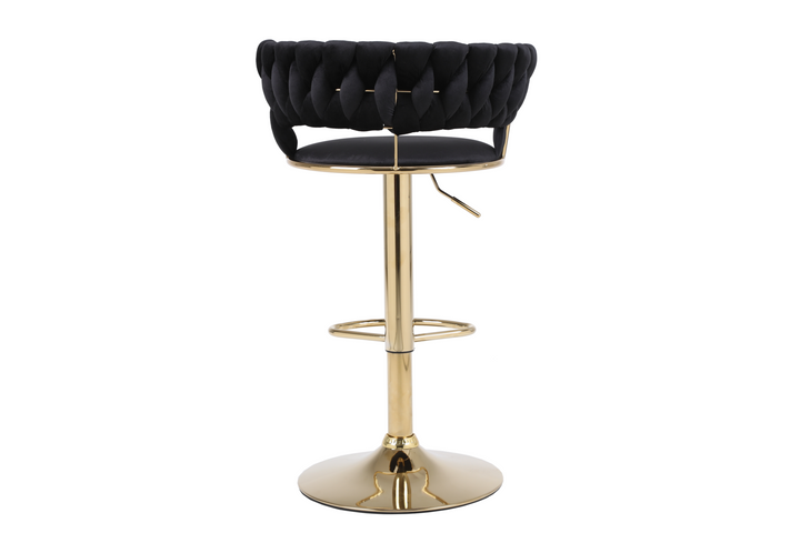 Caspian Black & Gold Bar Stool