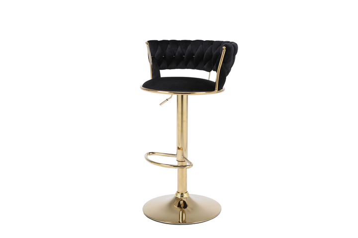 Caspian Black & Gold Bar Stool