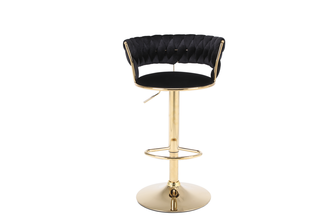 Caspian Black & Gold Bar Stool