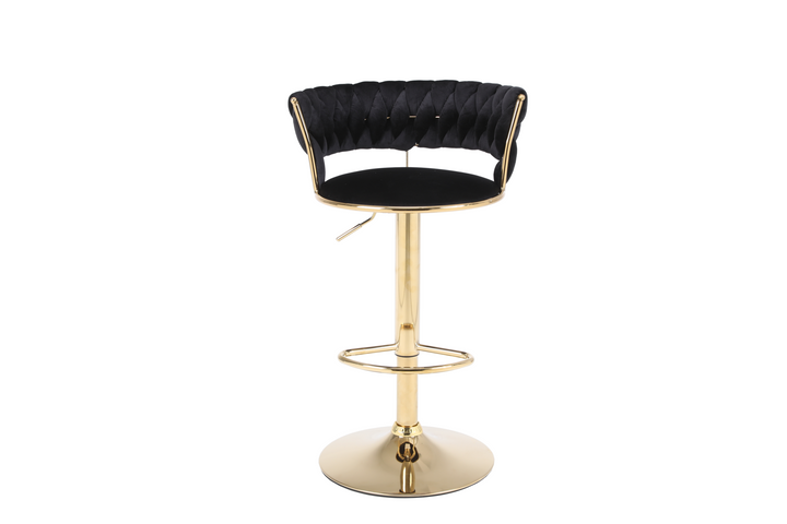 Caspian Black & Gold Bar Stool