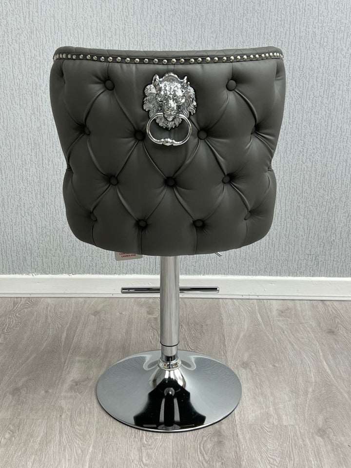 Viviana Hudson Grey PU Bar Stool