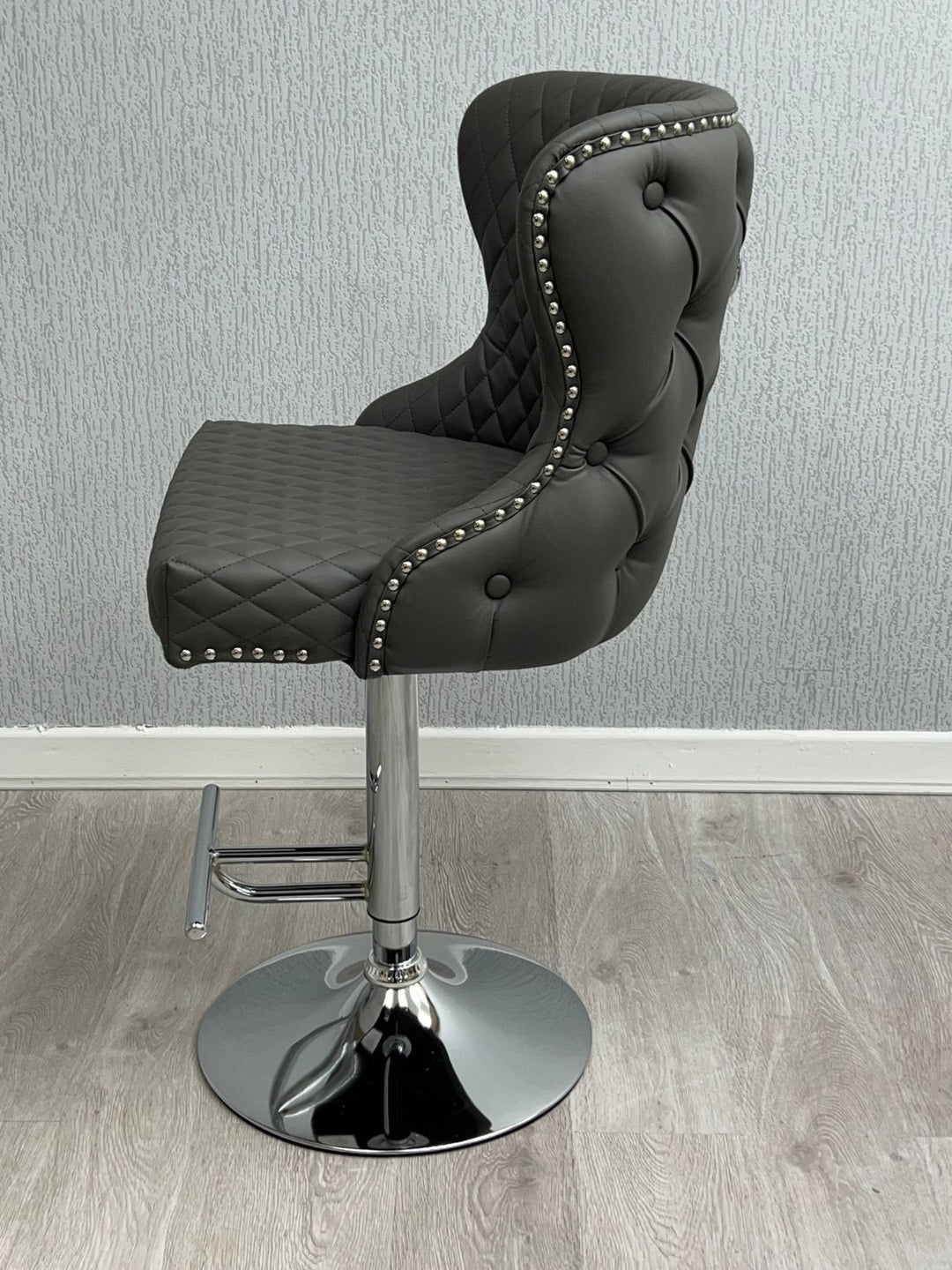 Viviana Hudson Grey PU Bar Stool