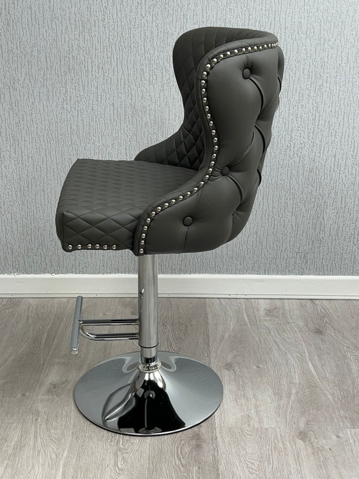 Viviana Hudson Grey PU Bar Stool