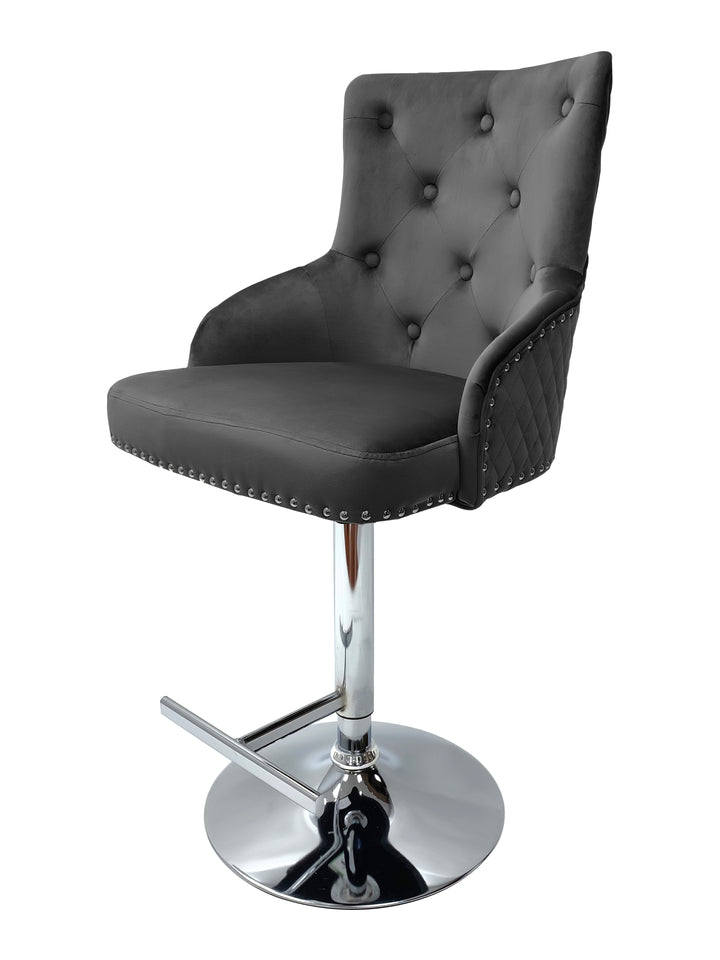 Marlowe Grey Fabric Bar Stool