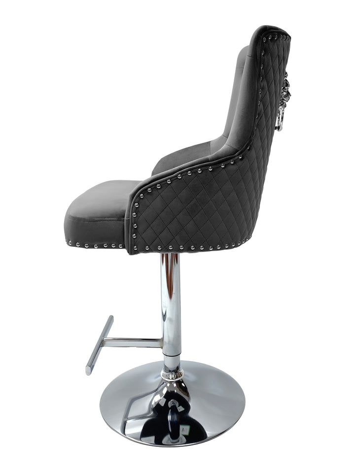 Marlowe Grey Fabric Bar Stool