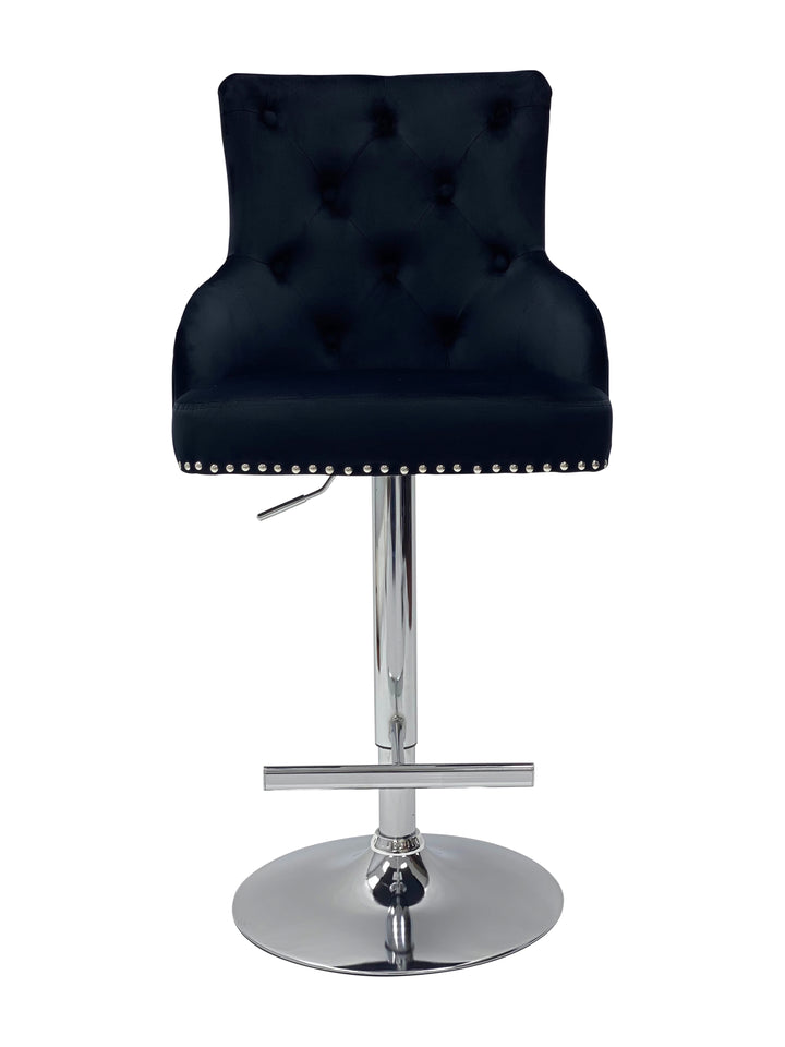 Marlowe Black Fabric Bar Stool