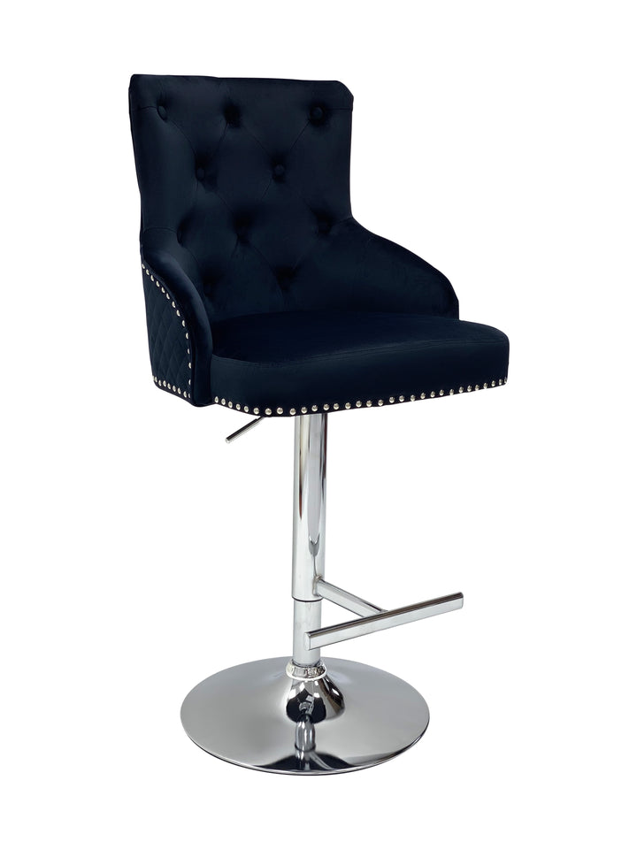 Marlowe Black Fabric Bar Stool