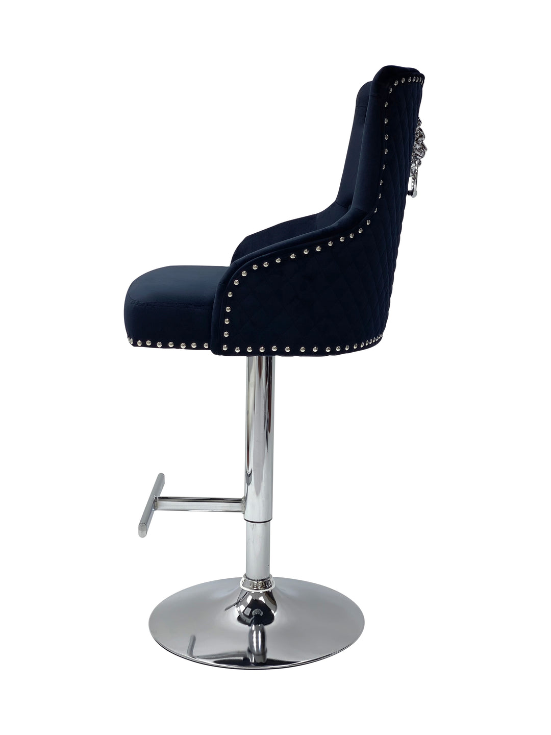 Marlowe Black Fabric Bar Stool
