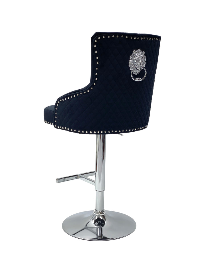 Marlowe Black Fabric Bar Stool